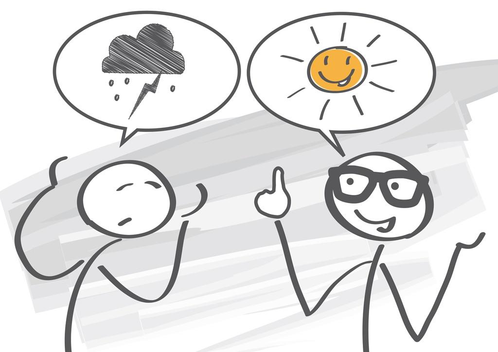 Optimist vs Pessimist Problem oder Achselzucken